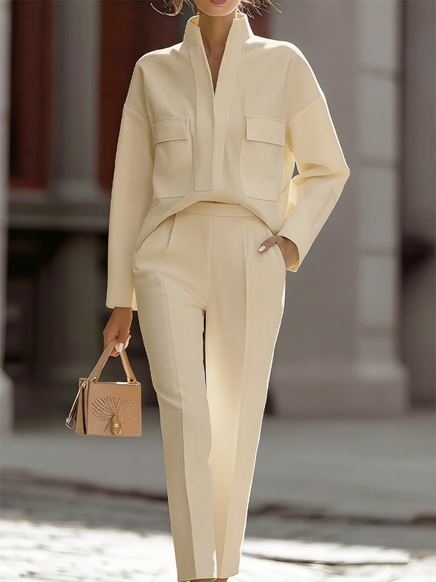 Avery | Luxe Oversized Shirt & Tailored Trouser Two-Piece Set