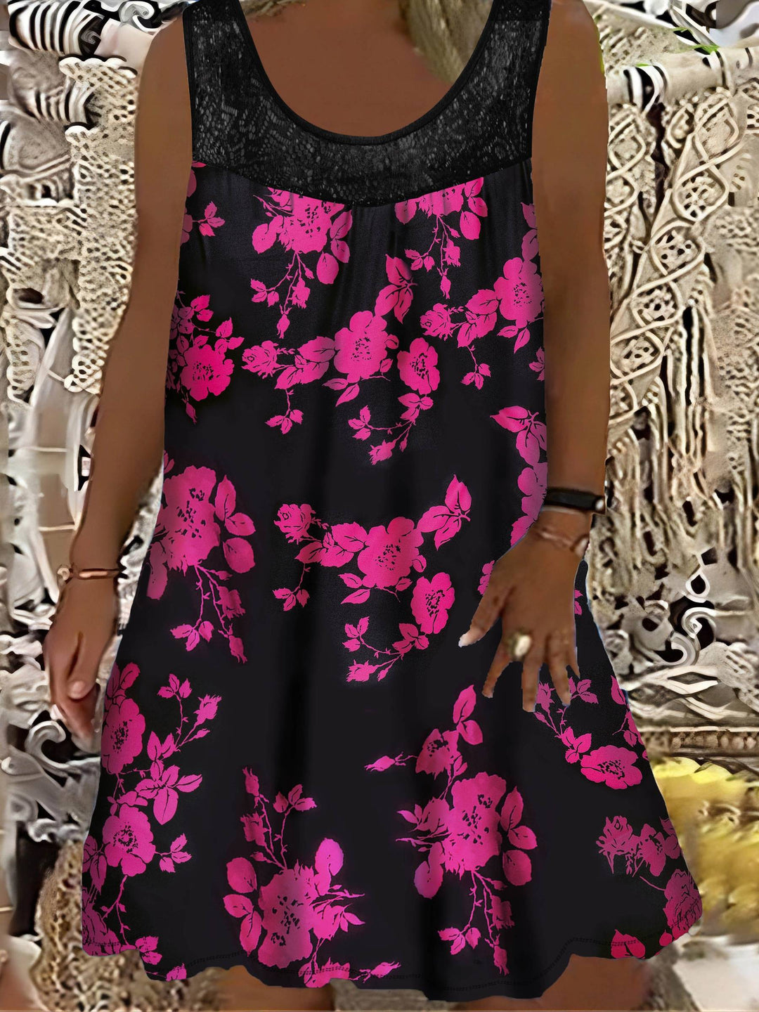 Zyra | Loose Sleeveless Maxi Dress With Round Neck
