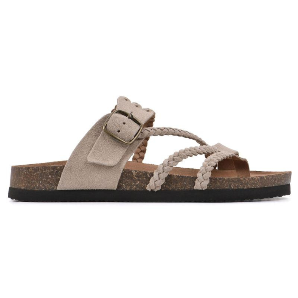 Violet | Braided Soft Suede Sandals Flat Comfortable Fit