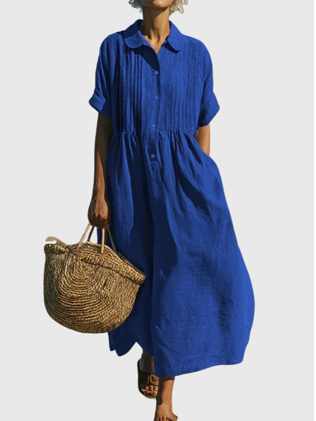 Joannah | Cotton Button Shirt Dress