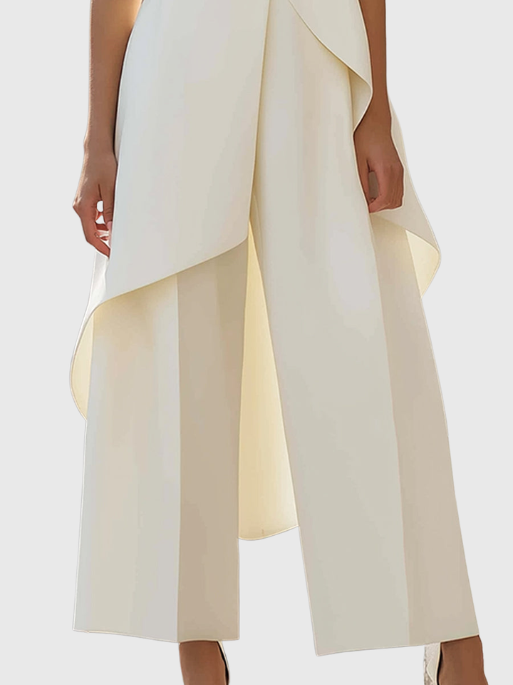 Fleur | Asymmetric Layered Sleeveless Top & Wide-Leg Pants Set
