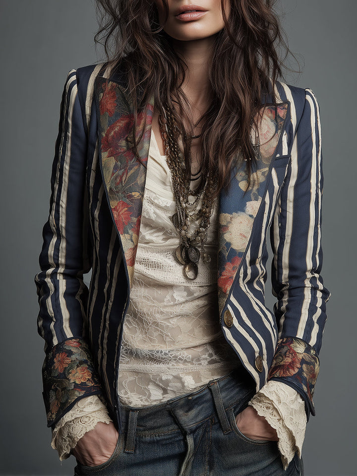 Kayla  | Bohemian Striped Blazer