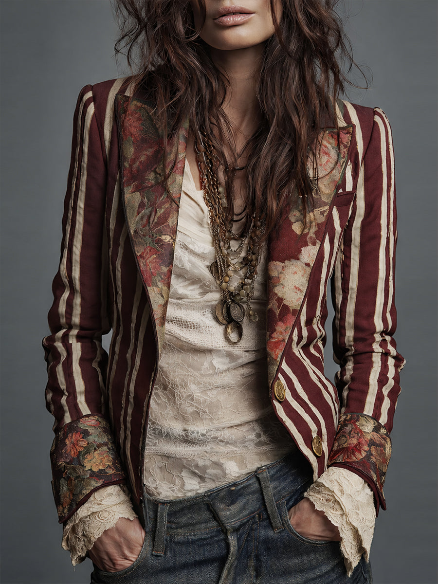 Kayla  | Bohemian Striped Blazer