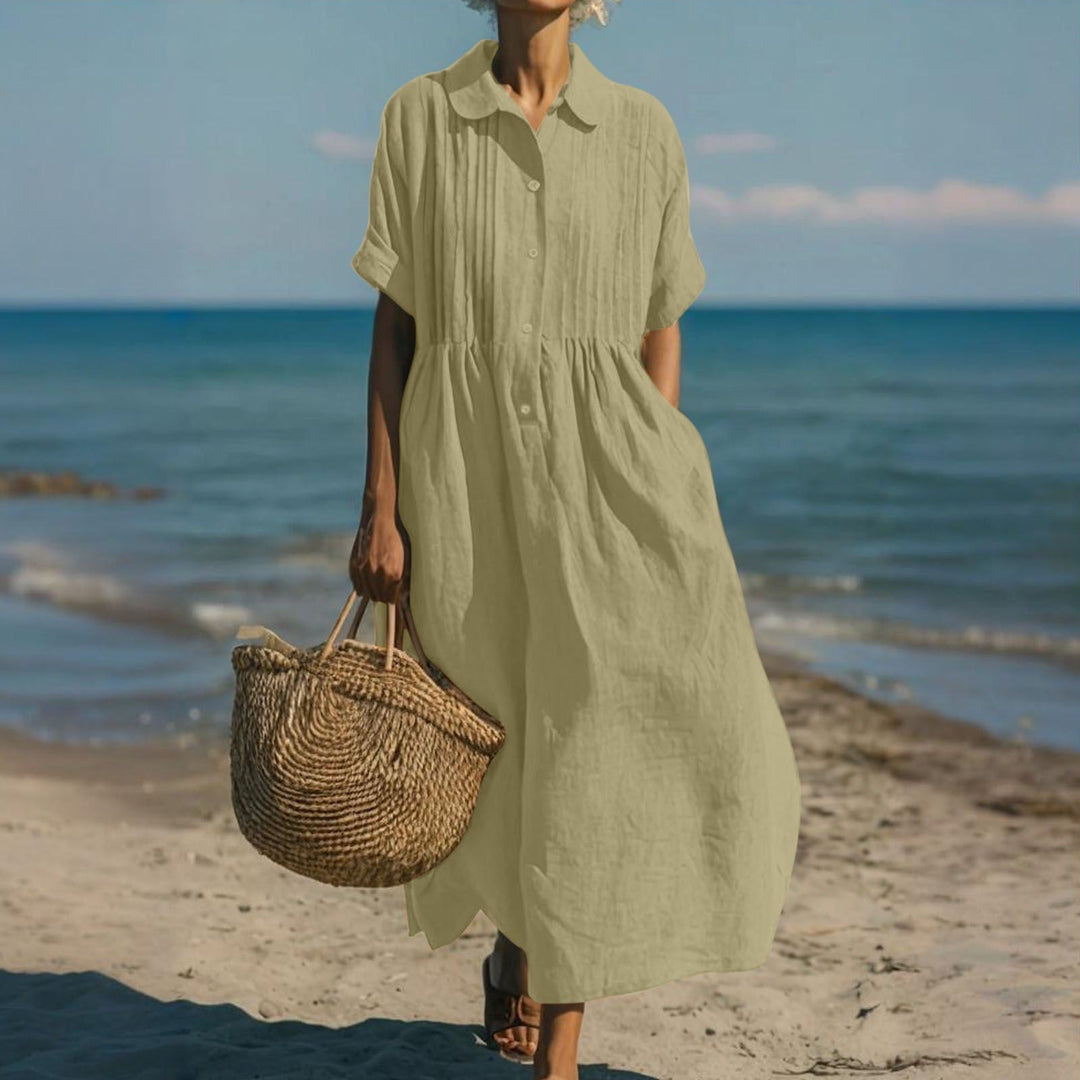 Joannah | Cotton Button Shirt Dress