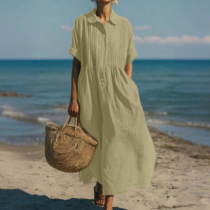 Joannah | Cotton Button Shirt Dress