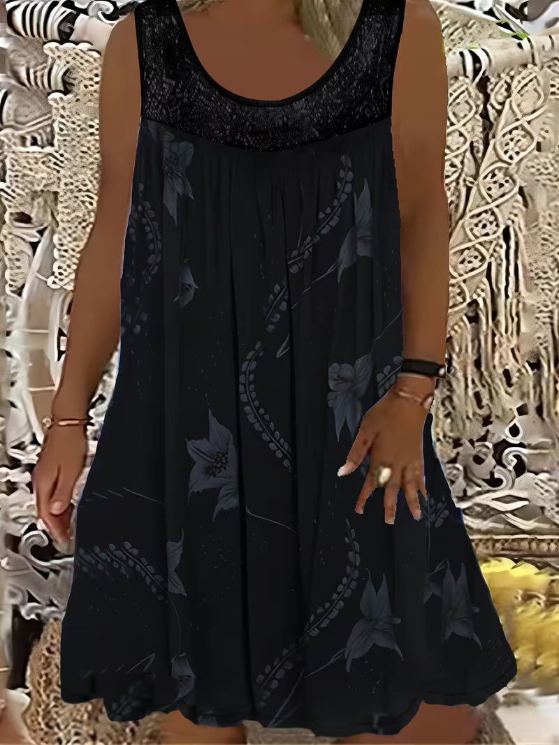 Zyra | Loose Sleeveless Maxi Dress With Round Neck