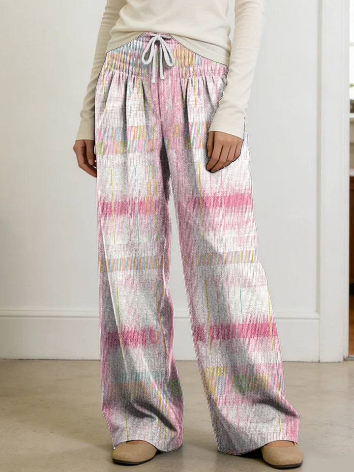 Nadine | Women's Geometry Color Splicing Gradient Art Print Casual Pants