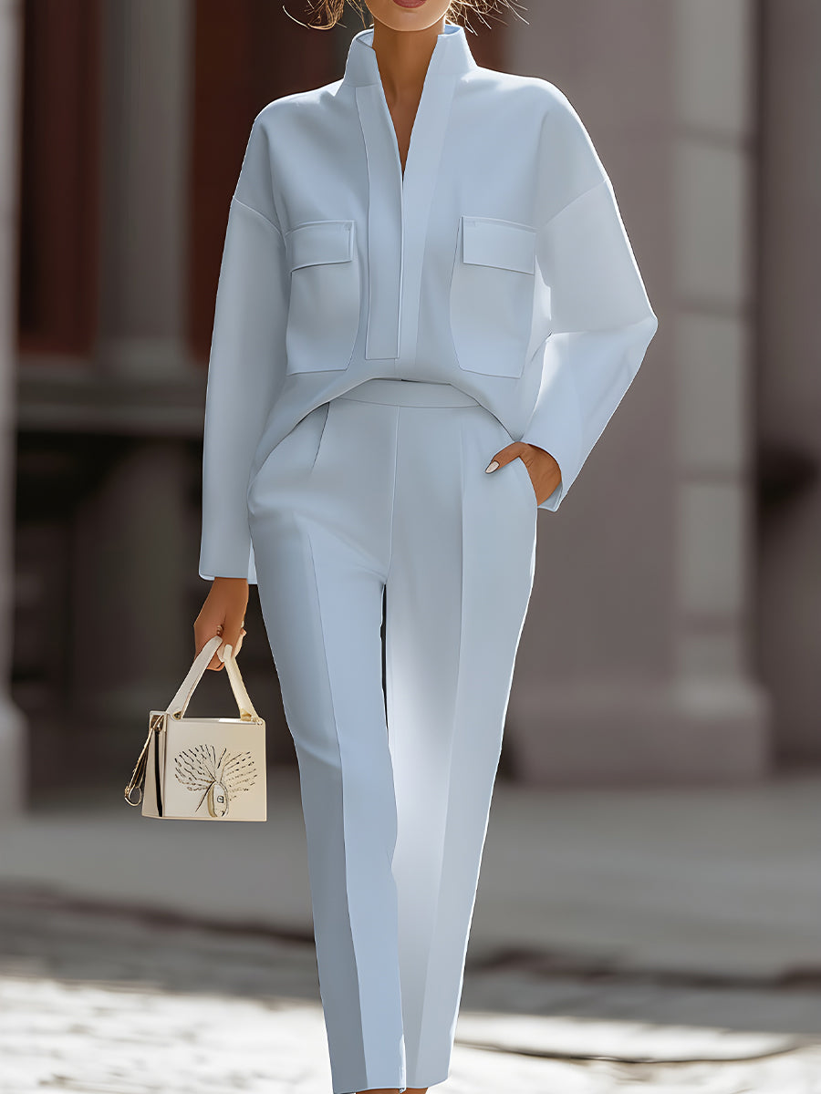 Avery | Luxe Oversized Shirt & Tailored Trouser Two-Piece Set