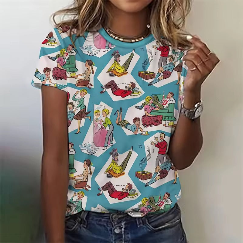 Marlowe | Women's Cute Farmland Art Print Shirt