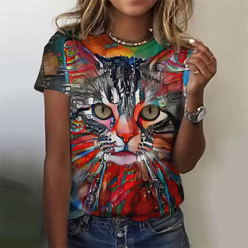 Kehlani | Women's Cute Kitten Art Print Shirt