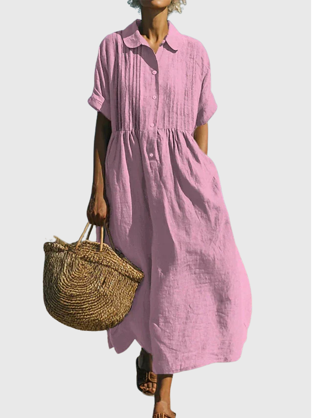 Joannah | Cotton Button Shirt Dress