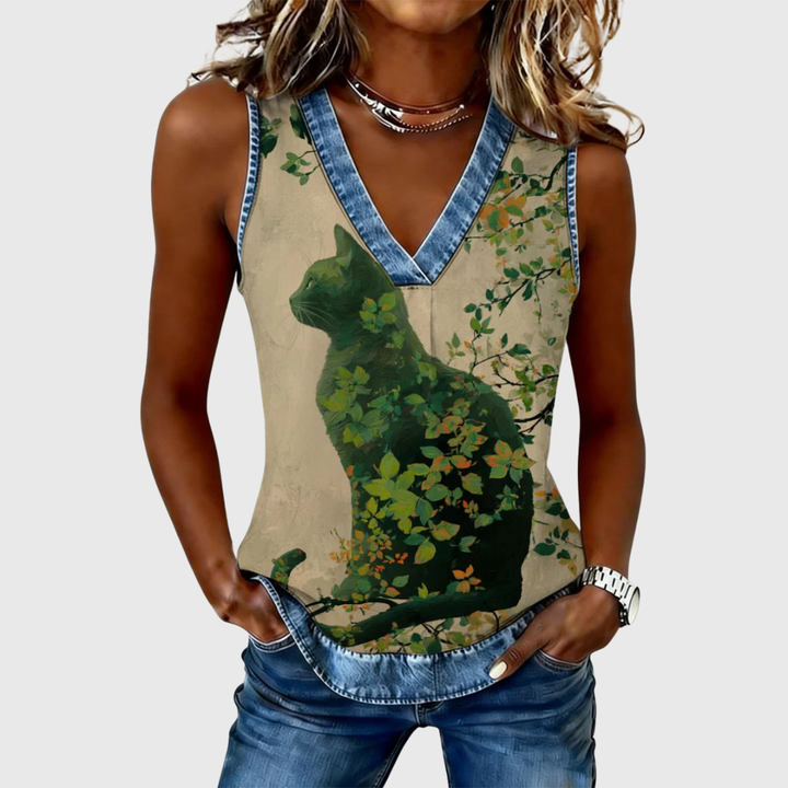 Mallory | Artistic Sleeveless Top