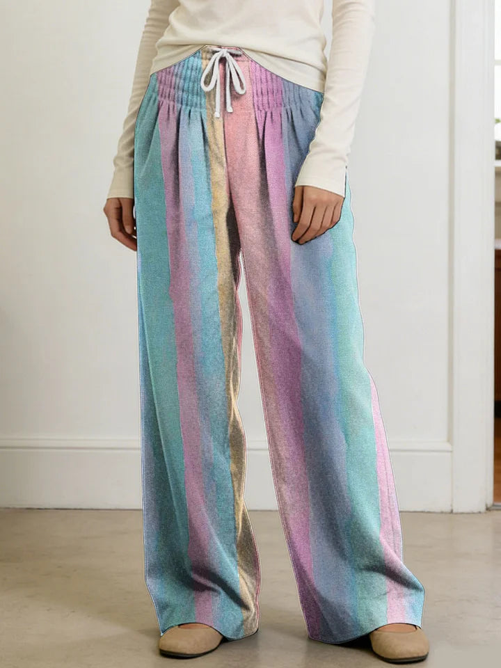 Eudora | Women's Geometry Color Splicing Gradient Art Print Casual Pants