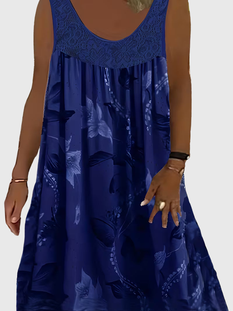 Zyra | Loose Sleeveless Maxi Dress With Round Neck