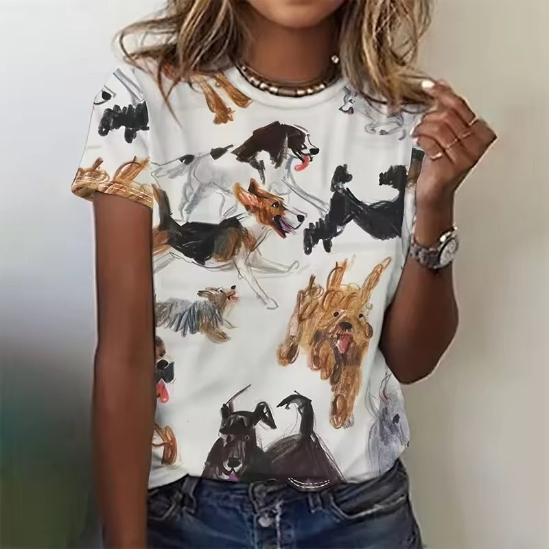 Meredith | Women's Cute Farmland Art Print Shirt