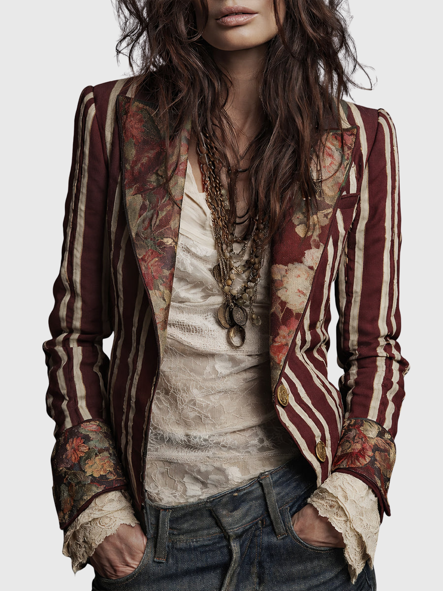 Kayla  | Bohemian Striped Blazer