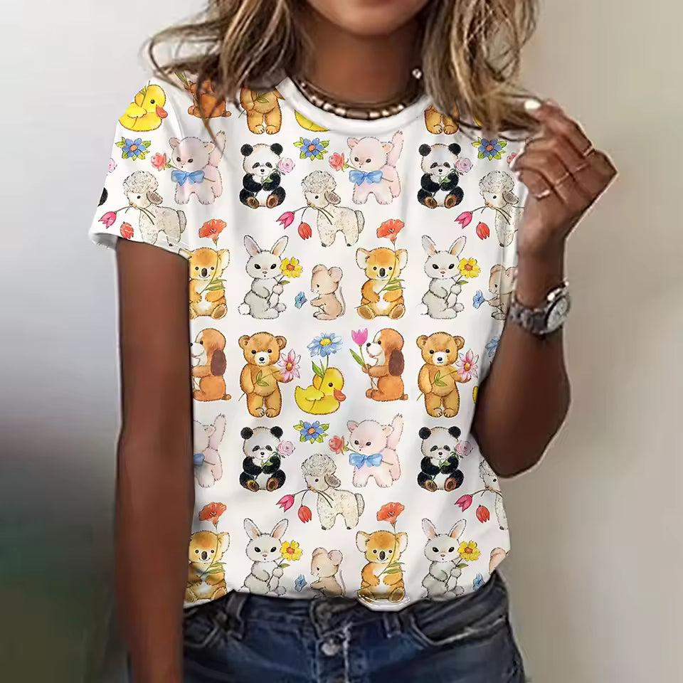 Jade | Women's Cute Zoo Animals Art Print Shirt