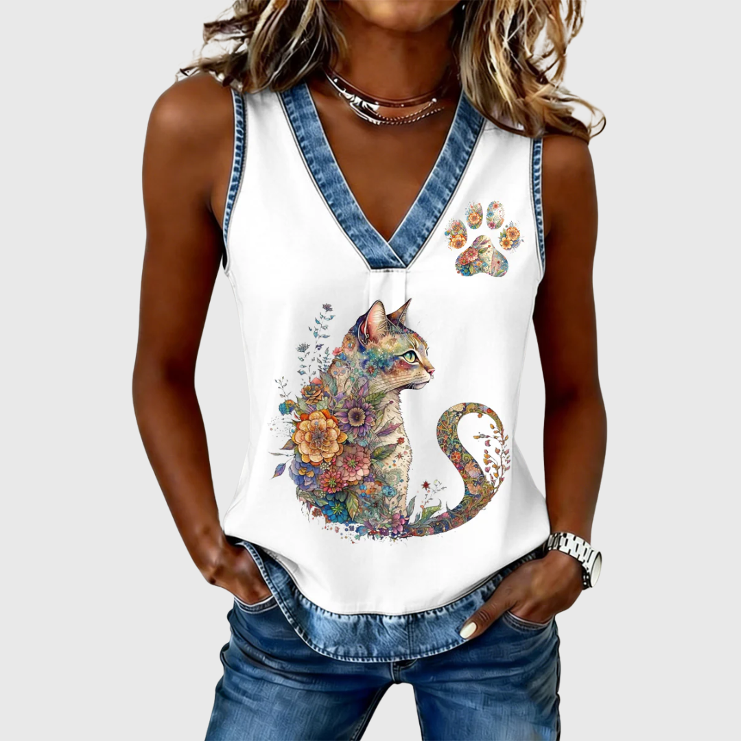 Mallory | Artistic Sleeveless Top