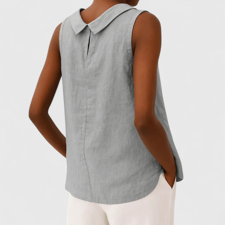 Katrine | Elegant Top with Roll Collar