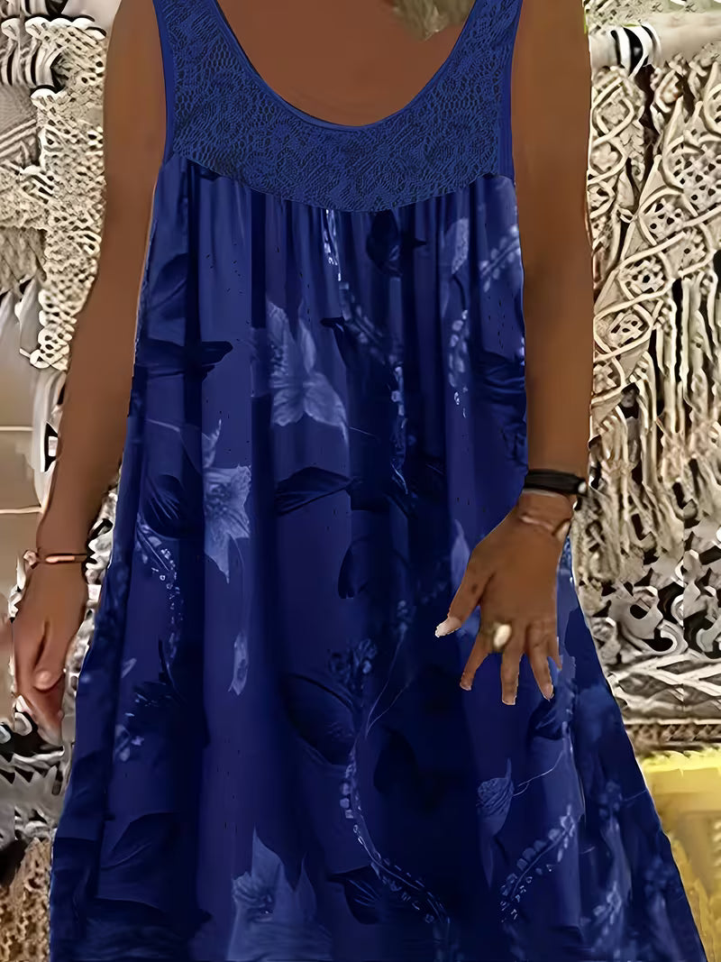 Zyra | Loose Sleeveless Maxi Dress With Round Neck