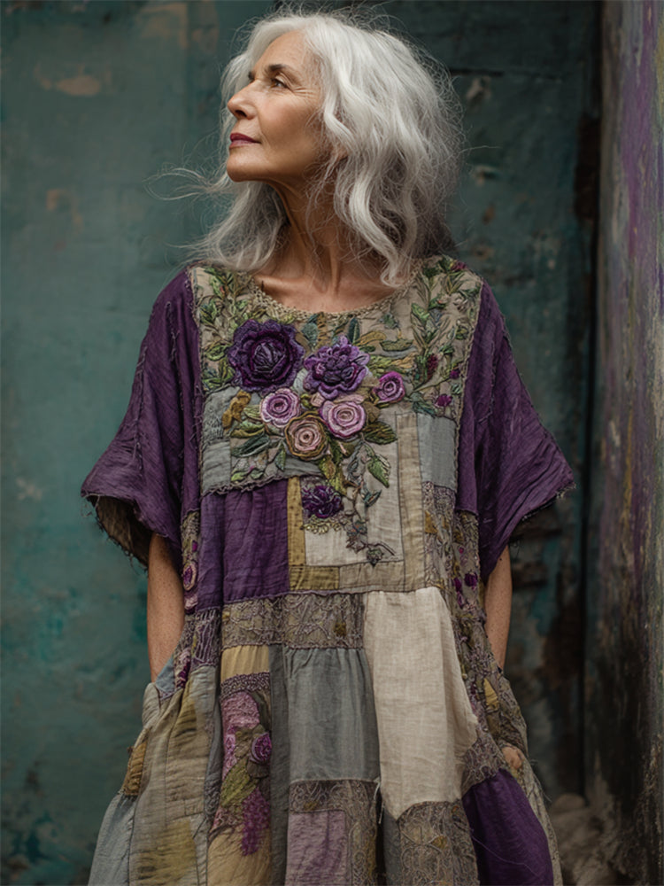 Megan | Artisan Floral Patchwork Dress