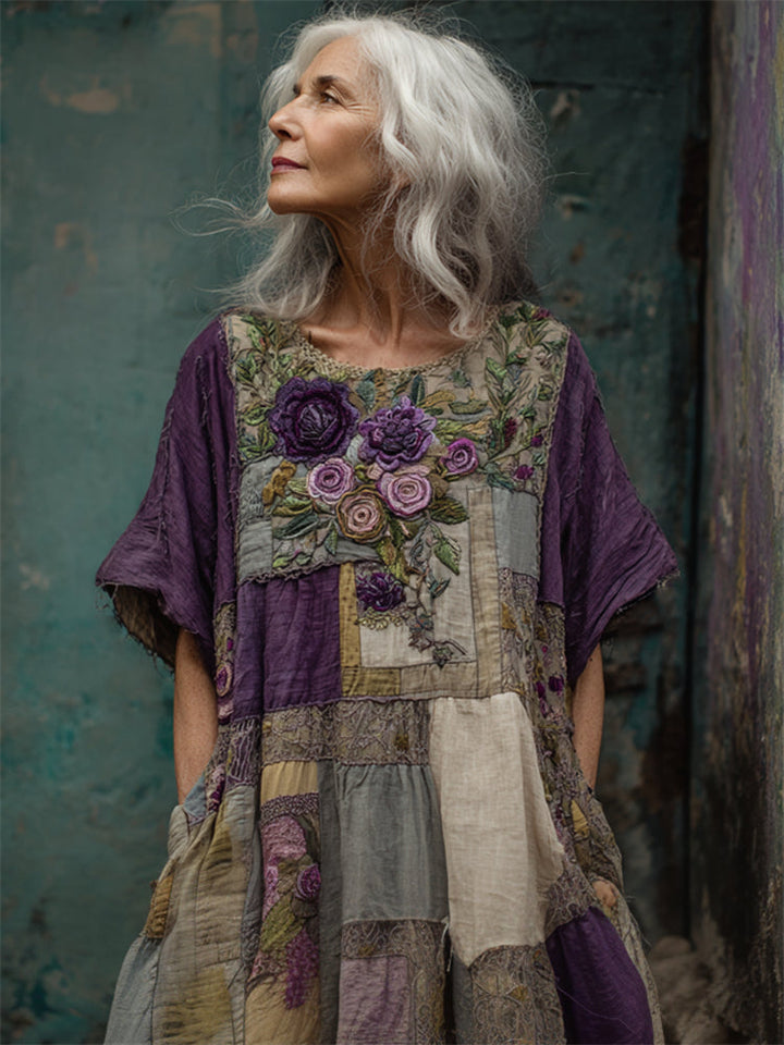 Megan | Artisan Floral Patchwork Dress