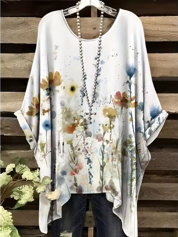 Janelle | Vintage Bohemian Floral Print Women's T-Shirt