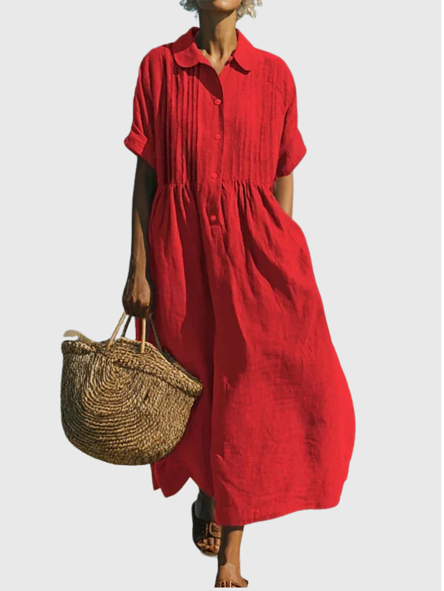 Joannah | Cotton Button Shirt Dress