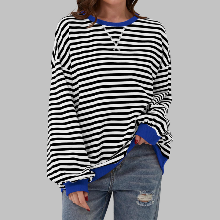 Martha | Oversized Striped Sweatshirt Relaxed Fit Soft Knit