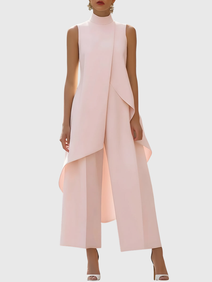 Fleur | Asymmetric Layered Sleeveless Top & Wide-Leg Pants Set