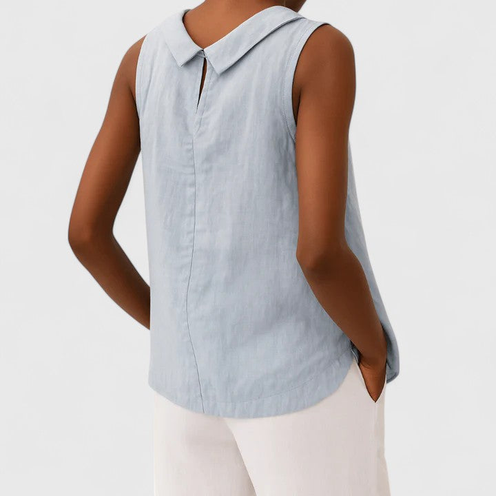 Katrine | Elegant Top with Roll Collar