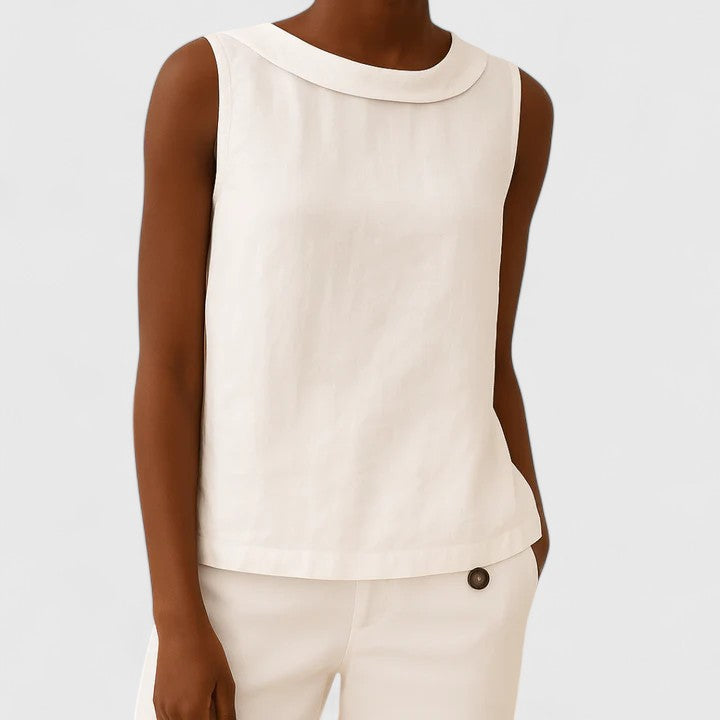 Katrine | Elegant Top with Roll Collar