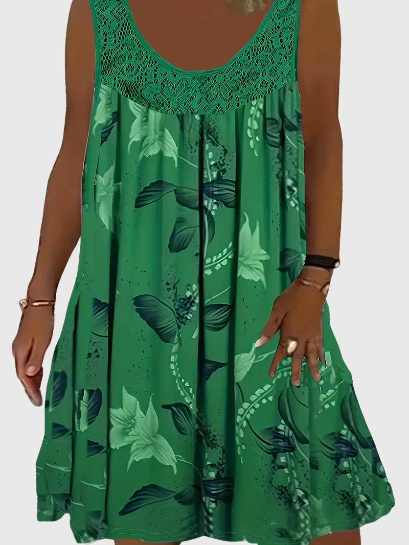 Zyra | Loose Sleeveless Maxi Dress With Round Neck