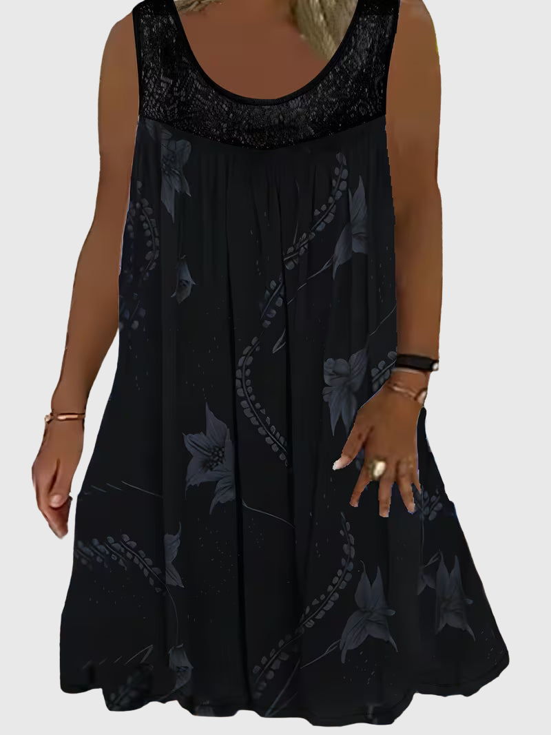 Zyra | Loose Sleeveless Maxi Dress With Round Neck