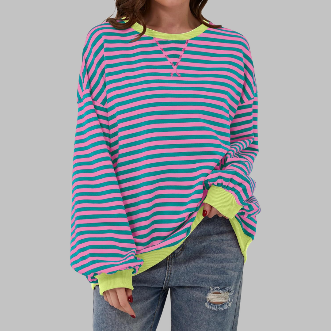 Martha | Oversized Striped Sweatshirt Relaxed Fit Soft Knit