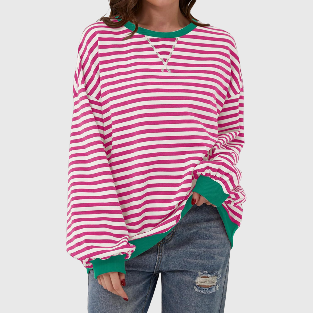 Martha | Oversized Striped Sweatshirt Relaxed Fit Soft Knit
