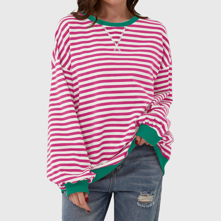 Martha | Oversized Striped Sweatshirt Relaxed Fit Soft Knit