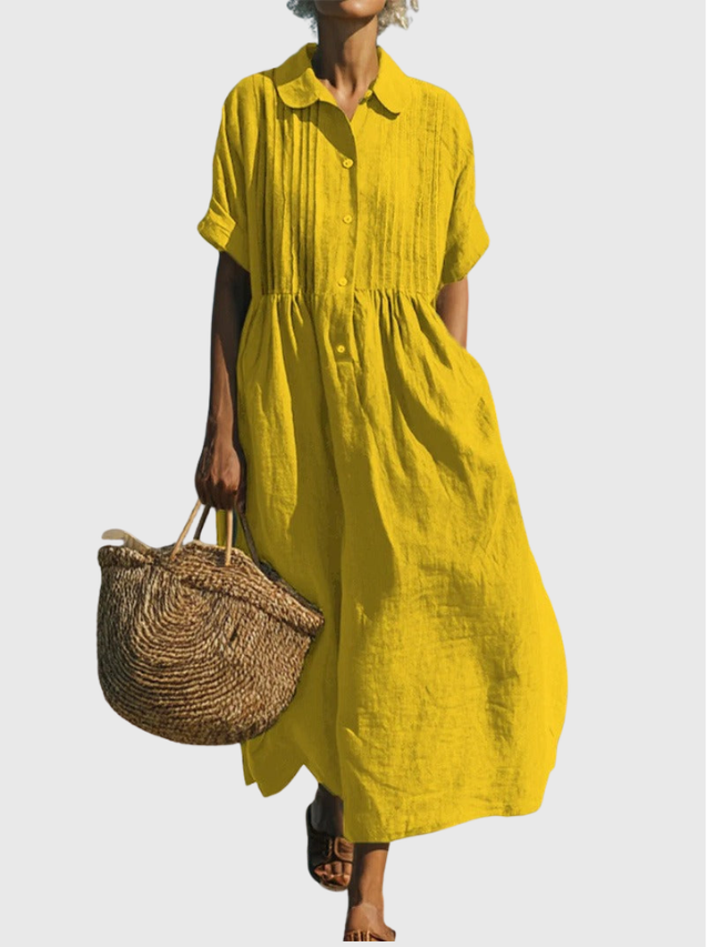 Joannah | Cotton Button Shirt Dress