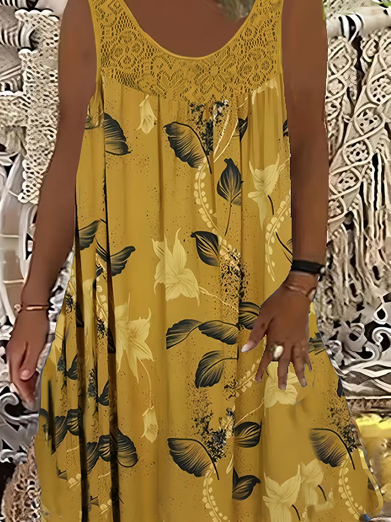 Zyra | Loose Sleeveless Maxi Dress With Round Neck