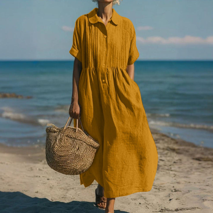 Joannah | Cotton Button Shirt Dress