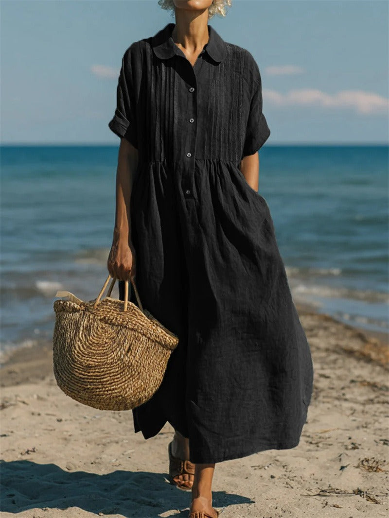 Joannah | Cotton Button Shirt Dress