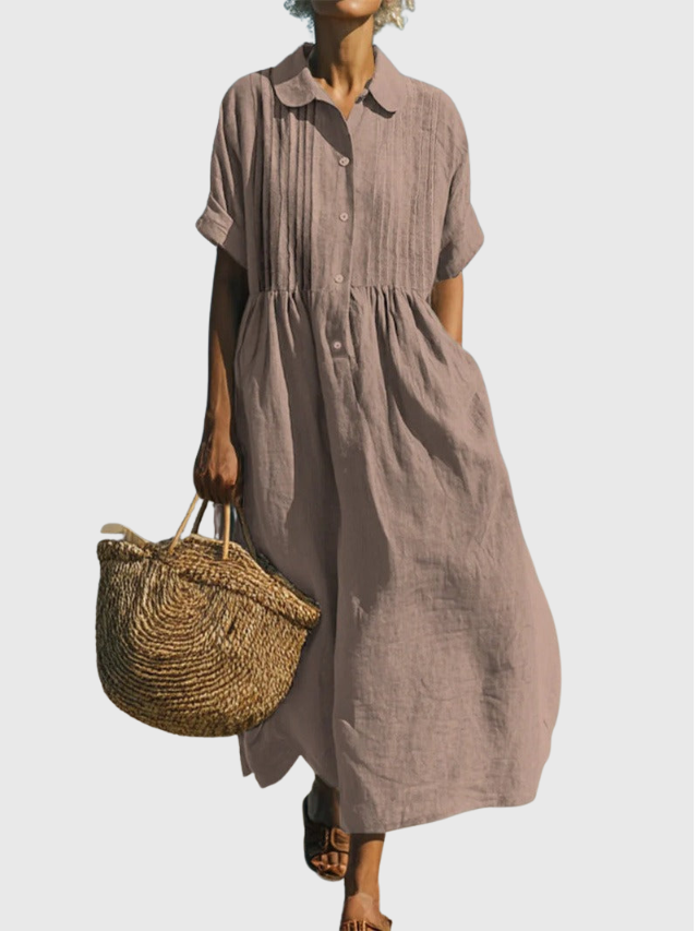 Joannah | Cotton Button Shirt Dress
