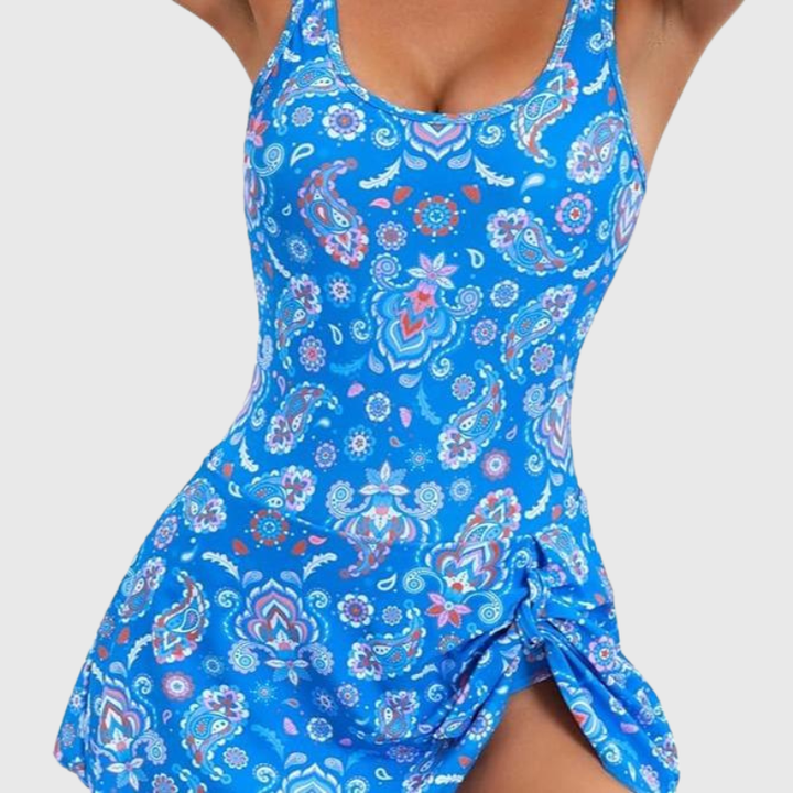 Quincy | Floral Swim Dress Slimming Fitted One Piece Beachwear