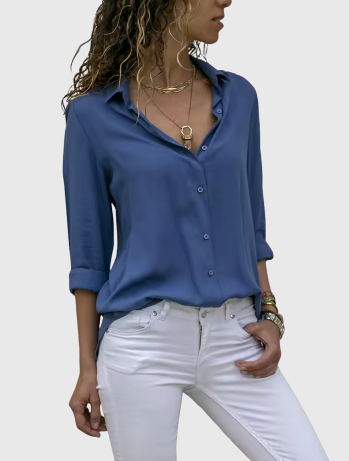Gwen | Elegant Long Sleeve Chiffron Blouse