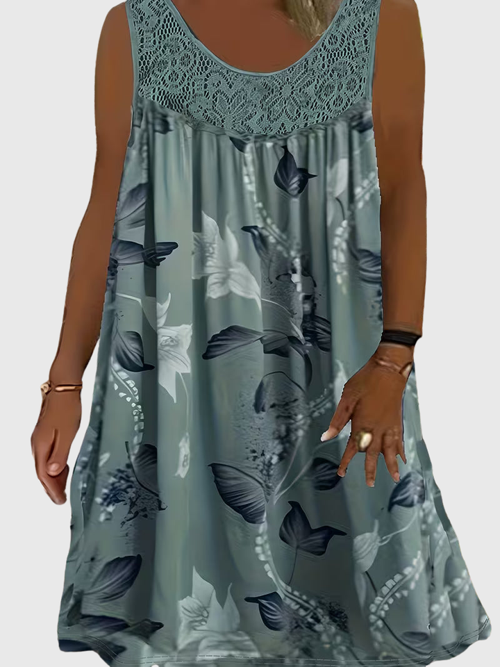 Zyra | Loose Sleeveless Maxi Dress With Round Neck