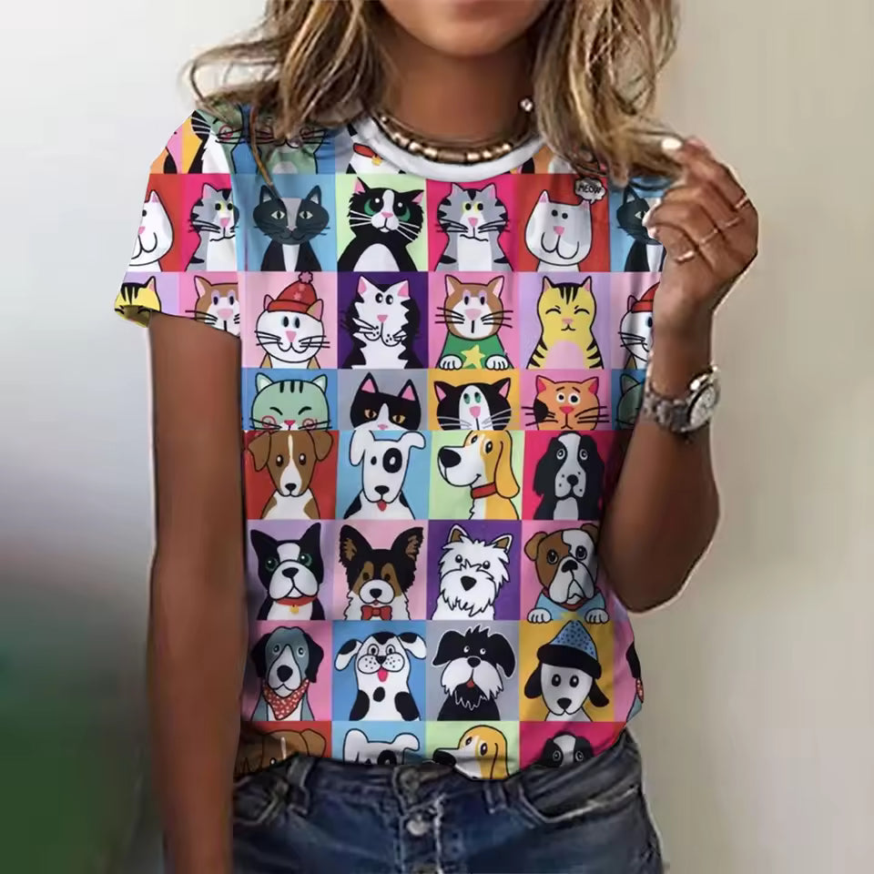 Finley | Women's Cute Dog Art Print Shirt