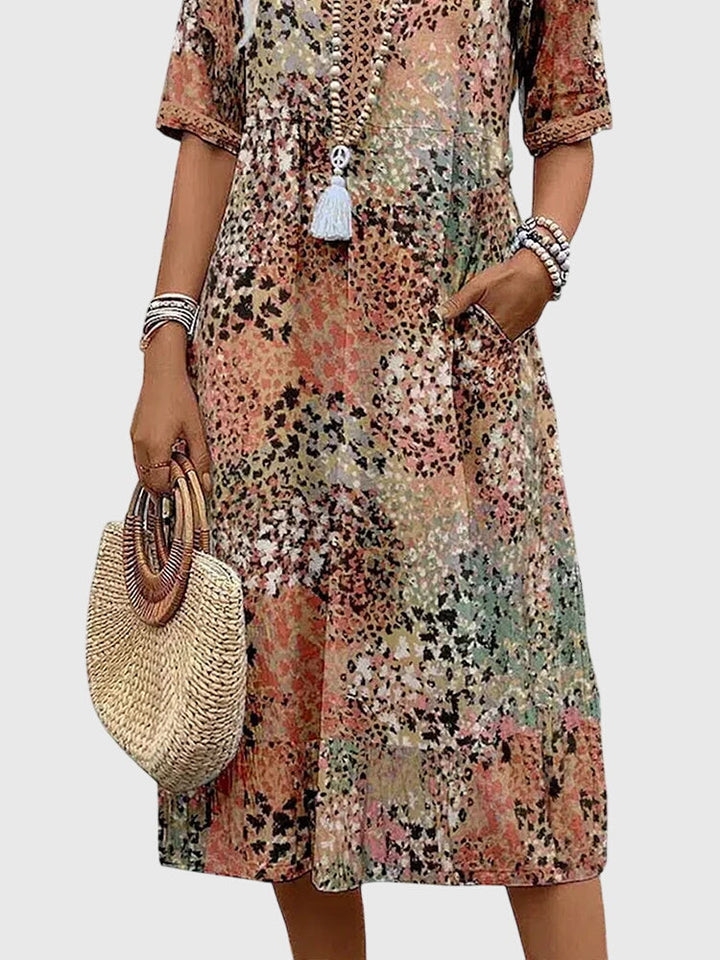 Anika  | Elegant Floral Midi Dress