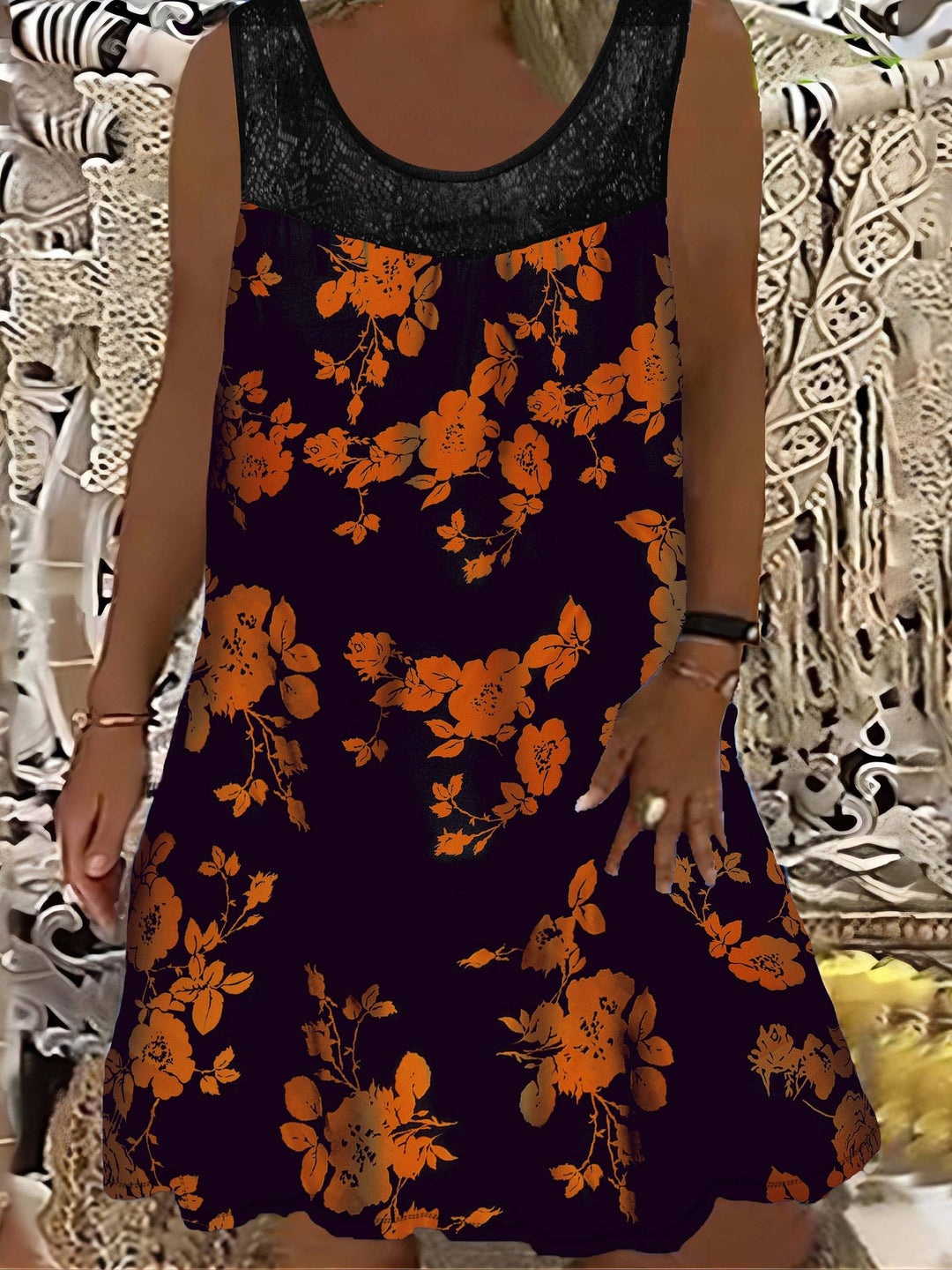Zyra | Loose Sleeveless Maxi Dress With Round Neck