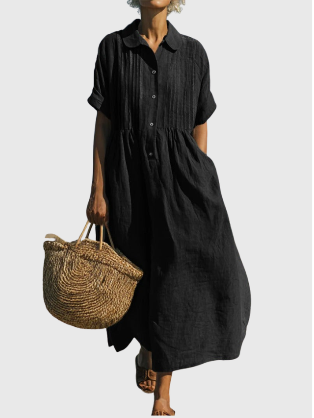 Joannah | Cotton Button Shirt Dress