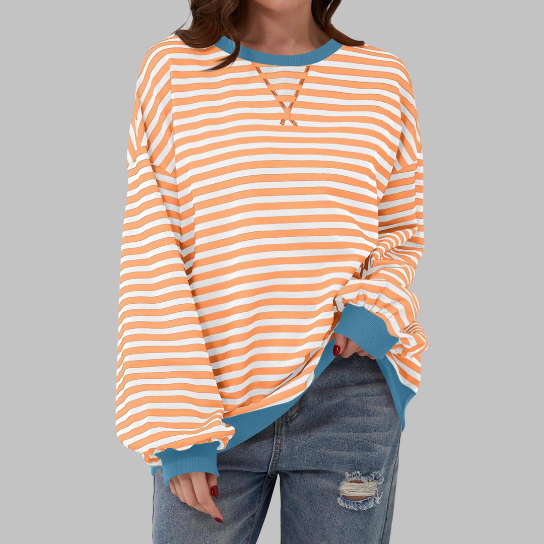 Martha | Oversized Striped Sweatshirt Relaxed Fit Soft Knit